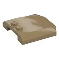 Brick Wedged, Curved Triple 4 x 4 x 2/3, 2 Studs, Dark Tan