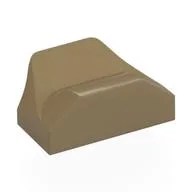 Brick Wedged, Curved 1 x 2 x 2/3 No Studs, Wing End, Dark Tan