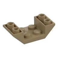 Brick Sloped Inverted 45° 4 x 2 Double with 2 x 2 Recessed, Dark Tan