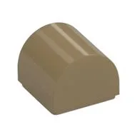 Brick Curved 1 x 1 x 2/3 Double Curved Top, No Studs, Dark Tan