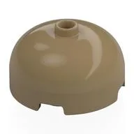 Brick Round 3 x 3 Dome with Center Stud, Dark Tan