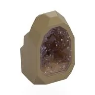 Geode / Rock with Glitter Trans-Dark Pink Crystal, Dark Tan