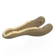 Animal Body Part, Dinosaur, Baryonyx Lower Jaw with Tan Teeth, Dark Tan