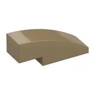 Brick Curved 3 x 1 No Studs, Dark Tan