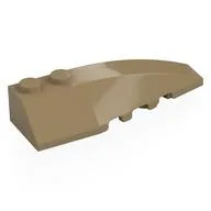 Brick Wedged, Curved 6 x 2 Right, Smooth Inner Walls, Dark Tan