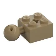Technic Brick Special 2 x 2 with Ball and Axle Hole, with 6 Holes in Ball, Dark Tan