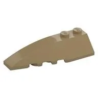 Brick Wedged, Curved 6 x 2 Left, Smooth Inner Walls, Dark Tan
