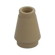 Cone 1 x 1 [Top Groove], Dark Tan