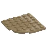 Plate Round Corner 6 x 6, Dark Tan