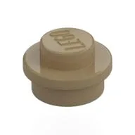 Plate Round 1 x 1 with Solid Stud, Dark Tan