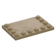 Plate Special 4 x 6, Studs on 3 Edges, Dark Tan