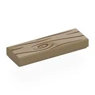 Tile 1 x 3 with Wood Grain Print, Dark Tan