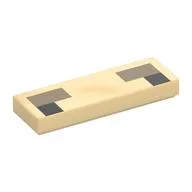 Tile 1 x 3 with Pixelated Dark Brown Eyes, Dark Tan Eyebrows Print, Dark Tan