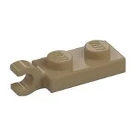 Plate Special 1 x 2 with Clip Horizontal on End, Dark Tan