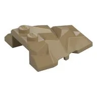 Brick Wedged, Sloped 4 x 4 Fractured Polygon Top, Dark Tan