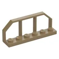 Plate Special 1 x 6 with Train Wagon End Fence, Dark Tan