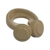 Minifig Neckwear Headphones, Dark Tan