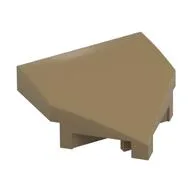 Brick Wedged, Curved 2 x 2 with Stud Notches, Dark Tan