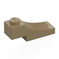 Brick Curved, 3 x 1 with 1/3 Inverted Cutout, Dark Tan