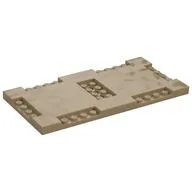 Plate Special 8 x 16 x 2/3 with Six Recessed Edges with 1 x 4 Studs and Recessed Center with 2 x 4 Studs, Dark Tan