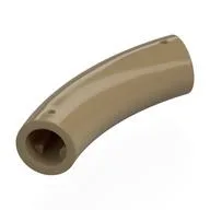 Brick Round 1 x 1 D. Tube with 45° Elbow and Axle Holes (Crossholes) at Each End, Dark Tan