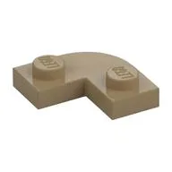 Plate Round Corner 2 x 2 with 1 x 1 Cutout, Dark Tan