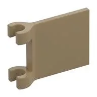 Flag 2 x 2 Square, Flared Clip Edge [Thick Clips], Dark Tan