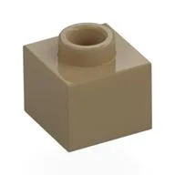 Plate 1 x 1 x 2/3 with Open Stud, Dark Tan