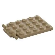 Plate Special 4 x 6 with Trap Door Hinge [Long Pins], Dark Tan