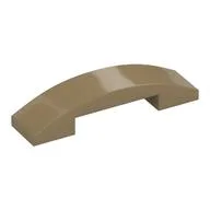 Brick Curved 4 x 1 Double, No Studs, Dark Tan