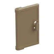 Door for Window Frame 1 x 4 x 3, Semicircular Handle Holes on Back, Dark Tan