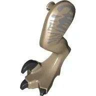 Animal Body Part, Dinosaur, Raptor Leg, Left, with Pin, Black Claws, Sand Blue Stripes, Dark Tan