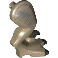 Animal Body Part, Dinosaur, Raptor Leg, Right, with Pin, Black Claws, Sand Blue Stripes, Dark Tan