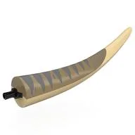 Animal Body Part, Dinosaur, Tyrannosaurus Rex Tail, with Pin with Tan Underside, Sand Blue Markings Print, Dark Tan
