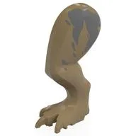 Animal Body Part, Dinosaur, Tyrannosaurus Rex / Indominus Rex / Carnotaurus Leg, Left, with Pin with Sand Blue Markings Print, Dark Tan