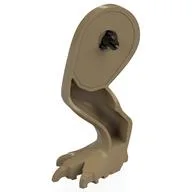 Animal Body Part, Dinosaur, Tyrannosaurus Rex / Indominus Rex / Carnotaurus Leg, Right, with Pin with Sand Blue Markings Print, Dark Tan