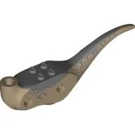 Animal Body Part, Dinosaur, Raptor Body with Sand Blue Markings Print, Dark Tan