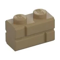 Brick Special 1 x 2 with Masonry Brick Profile, Dark Tan