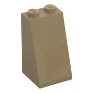 Brick Sloped 75° 2 x 2 x 3 [Solid Studs], Dark Tan