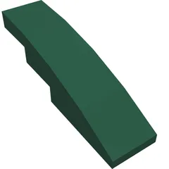 Brick Curved 4 x 1 No Studs [Stud Holder with Symmetric Ridges], Dark Green