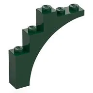 Brick Arch 1 x 5 x 4 [Continuous Bow, Raised Underside Cross Supports], Dark Green