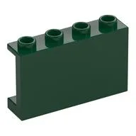 Panel 1 x 4 x 2 with Side Supports - Hollow Studs, Dark Green