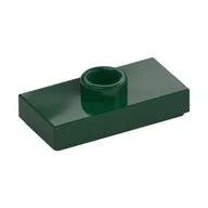 Plate Special 1 x 2 with 1 Stud with Groove and Inside Stud Holder (Jumper), Dark Green