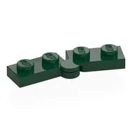 Hinge Plate 1 x 4 Swivel Top / Base - Hollow Clip [Complete Assembly], Dark Green