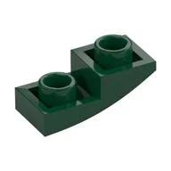 Brick Curved Inverted 2 x 1, Dark Green