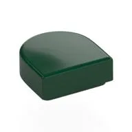 Tile Round 1 x 1 Half Circle, Dark Green