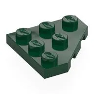 Wedge Plate 3 x 3 Cut Corner, Dark Green
