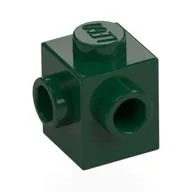 Brick Special 1 x 1 with Studs on 2 Adjacent Sides, Dark Green