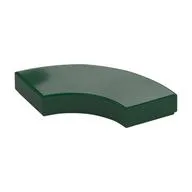 Tile 2 x 2 Curved, Macaroni, Dark Green