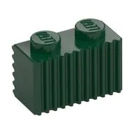 Brick Special 1 x 2 with Grille, Dark Green